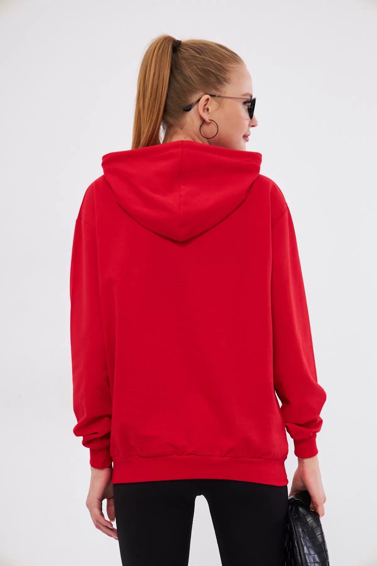 ARM-25K001025 Kırmızı Cepli Kapüşonlu Sweatshirt