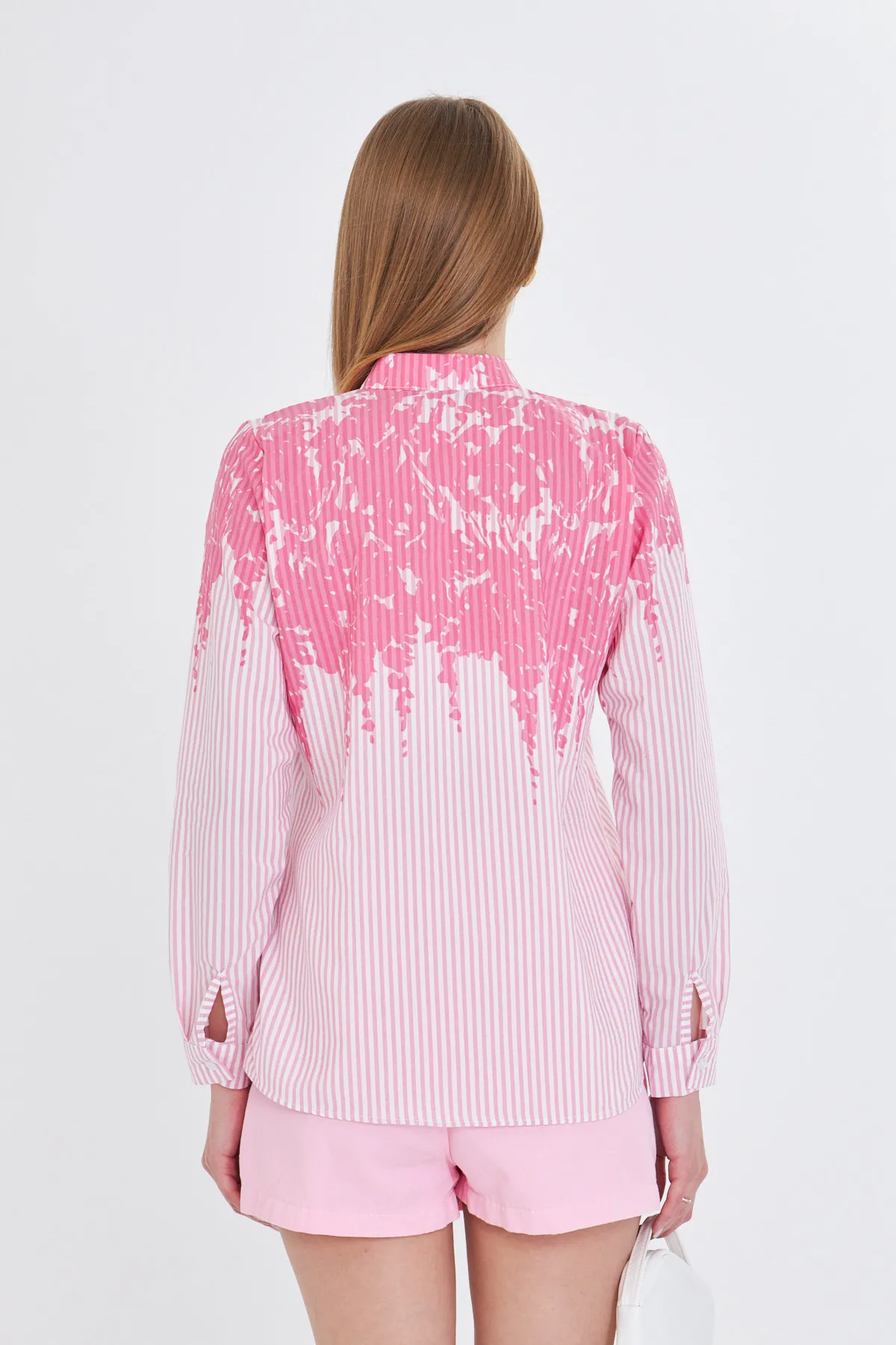 ARM-25Y001013 Pembe Hakim Yaka Desenli Gömlek