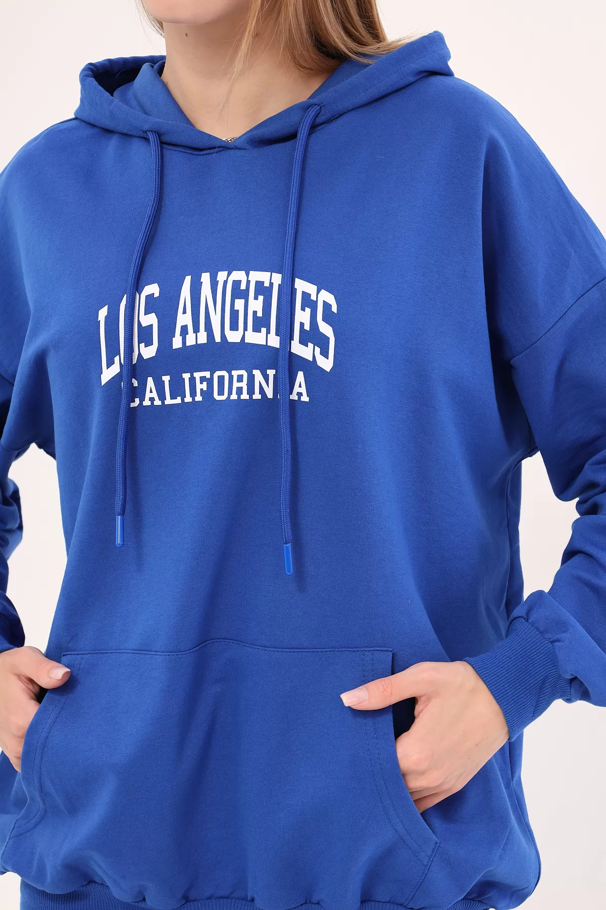 ARM-25K001026 Saks Los Angeles Baskılı Kapüşonlu Oversize Sweatshirt